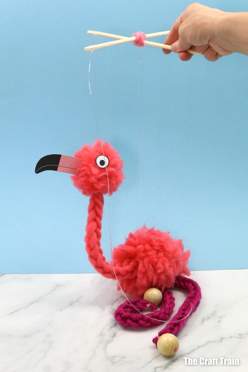 dancing flamingo puppet craft for kids