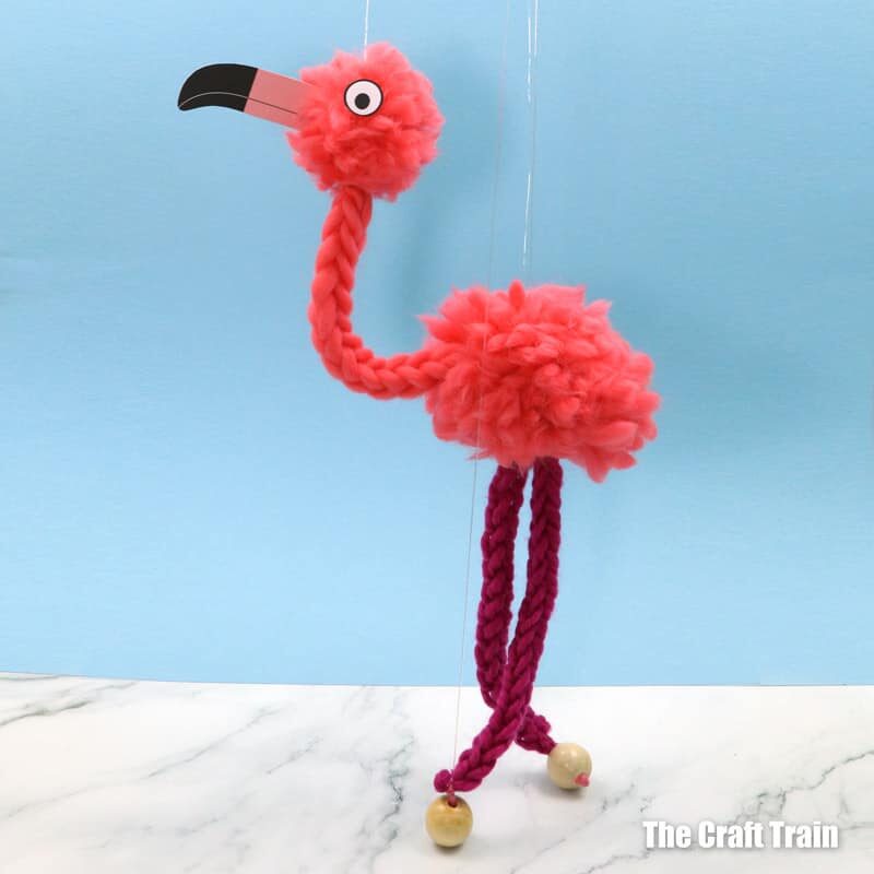 Dancing flamingo puppet