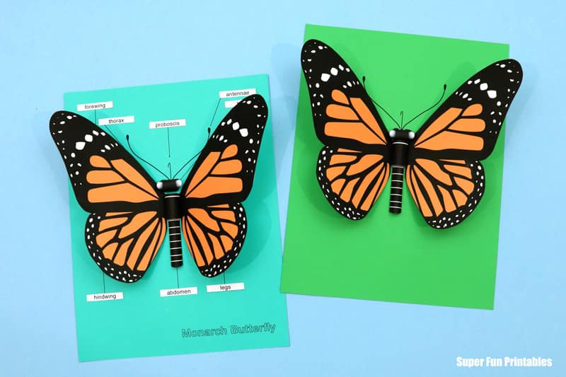 3D monarch butterfly paper craft
