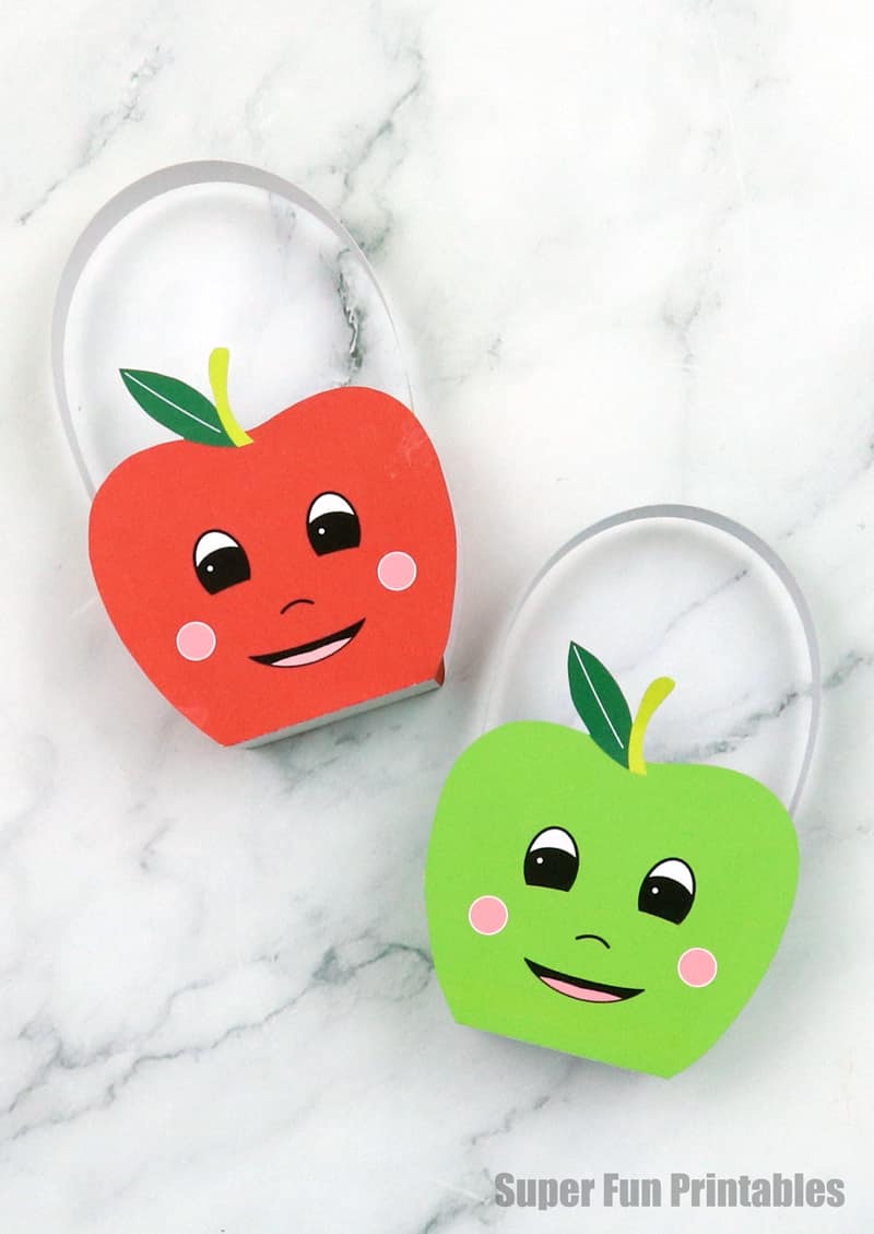 Apple treat baskets with printable template