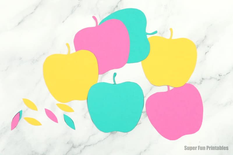 apples cut out for apple doodle art project