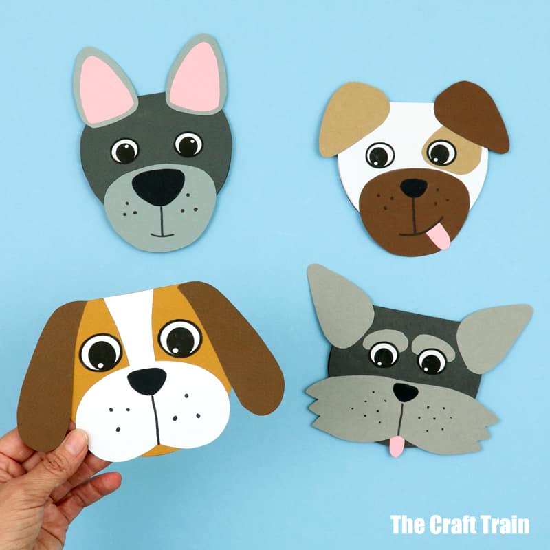 dog cards with printable template to mix and match