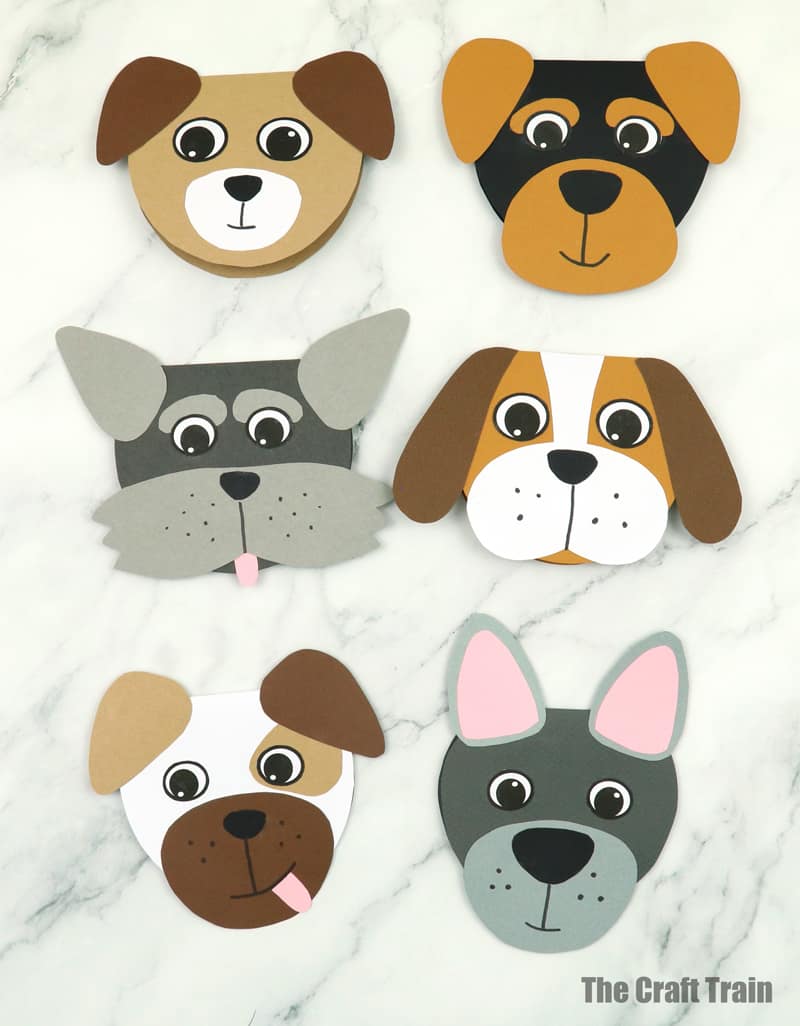 six cute dog cards