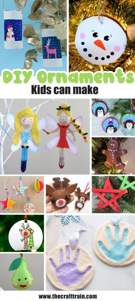 DIY ornaments kids can make. Over 40 fun handmade ornaments for kids from toddler and preschoolers to tweens and teens