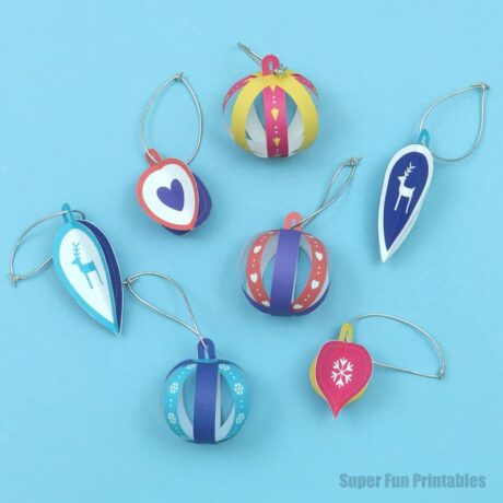 Printable paper ornaments for DIY Christmas crafting