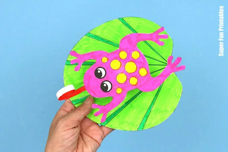 Frog on a lilypad papercraft for kids