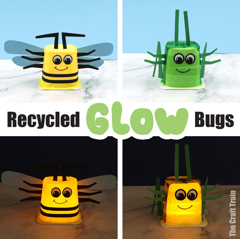 Recycled glow bug craft for kids