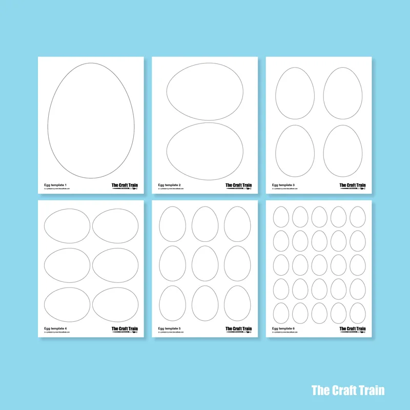 Printable egg template shapes for kids art and craft projects
