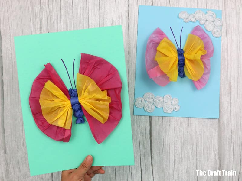 butterfly tissue paper art project for kids
