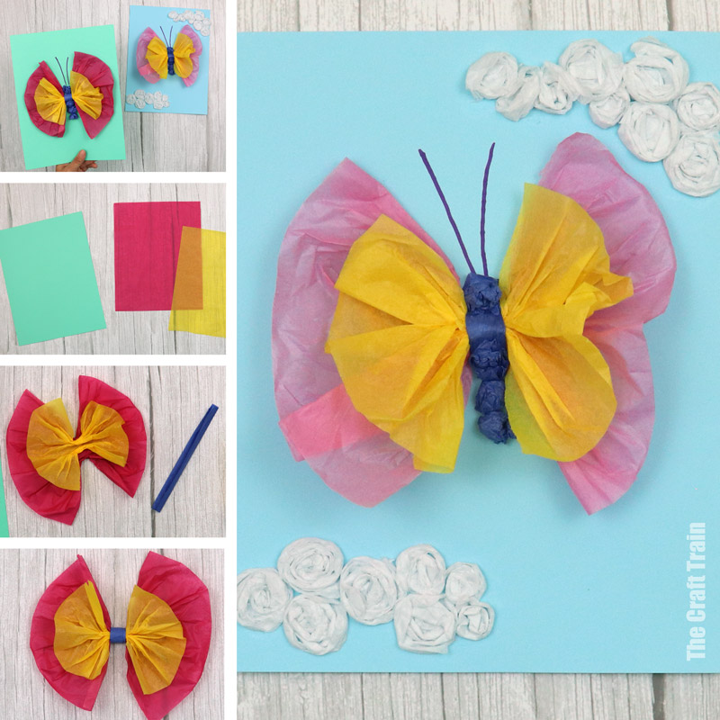 Tissue paper butterfly craft