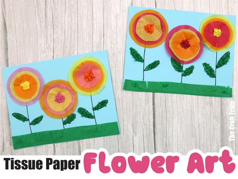Tissue paper flower art