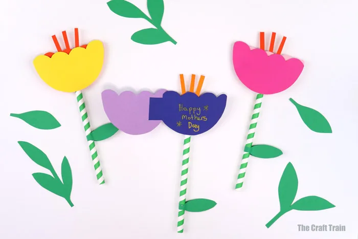 Mothers Day flower card for kids
