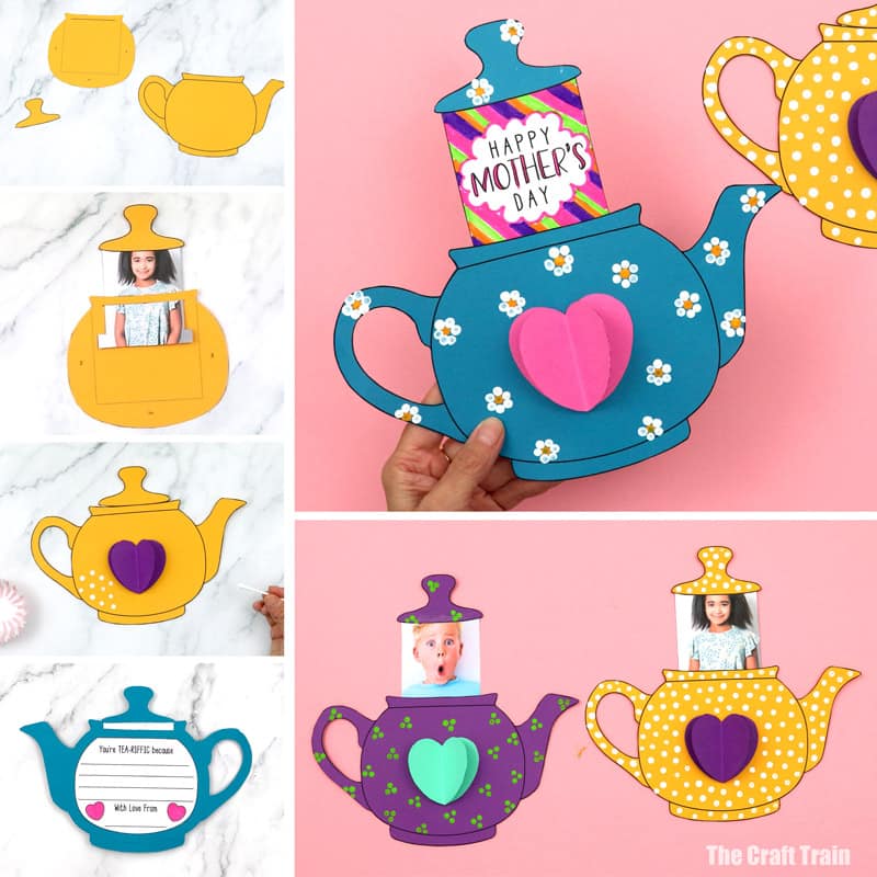 Easy Mother's Day teapot card for kids to make