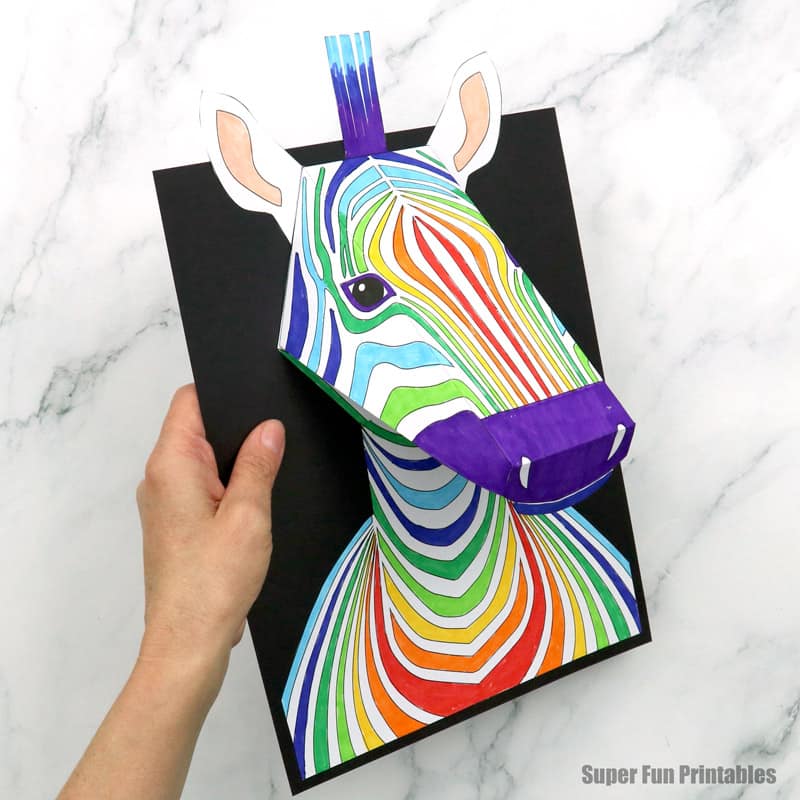Rainbow zebra craft