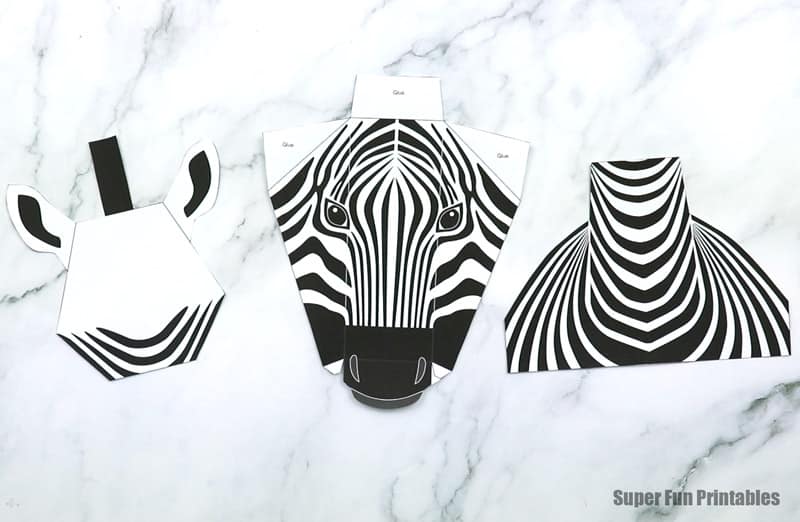 Zebra craft shapes cut out