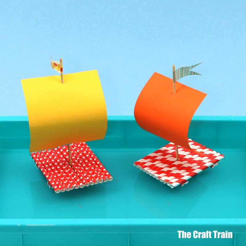 Straw boat craft for kids