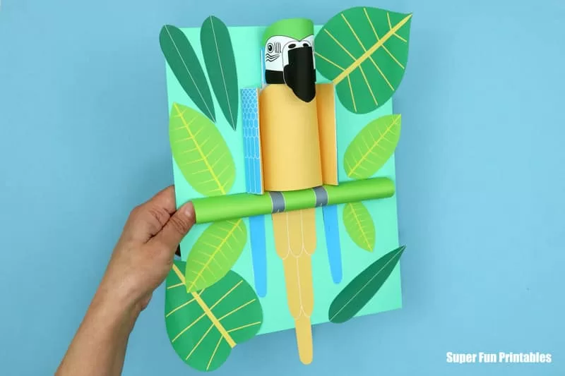 3D paper Macaw craft for kids