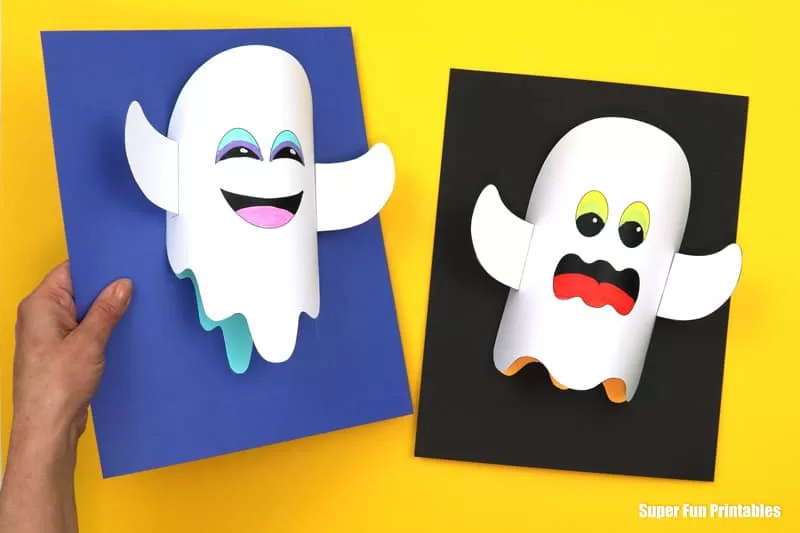 Printable 3D ghost crafts for kids 