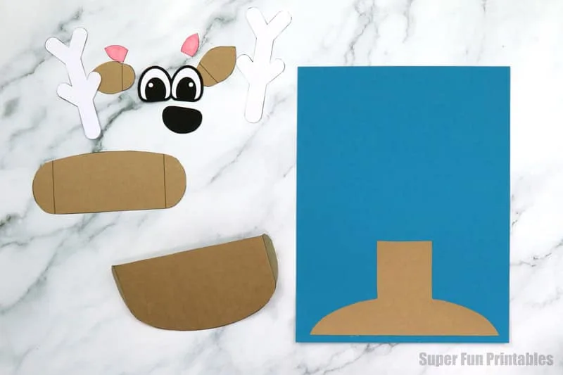 3D reindeer craft steps