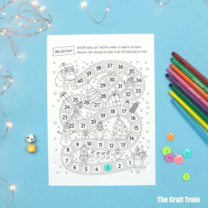Print and colour Christmas game for 6-8 year olds