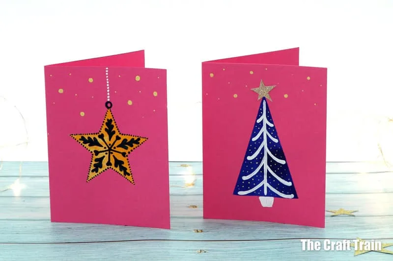 Hand painted Christmas cards created with a simple masking technique and working back into it to add detail with a brush