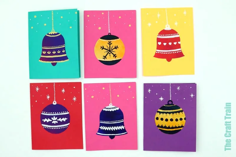 Hand painted Christmas shape cards you can easily batch process