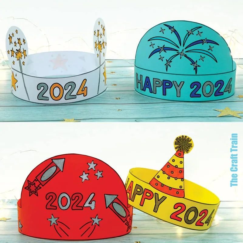 2024 New Year party hats