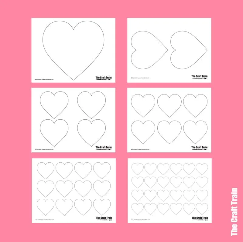 Heart template free printable shapes for valentines Day themed art and craft projects