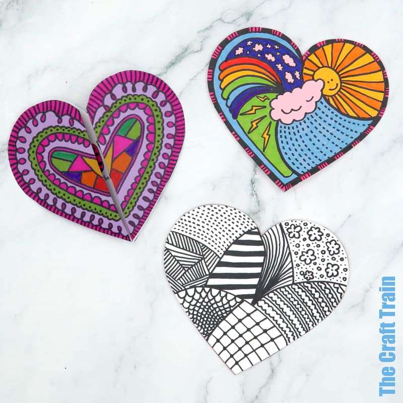 Doodle Art Heart Cards The Craft Train Doodle Art Heart Cards The Craft Train
