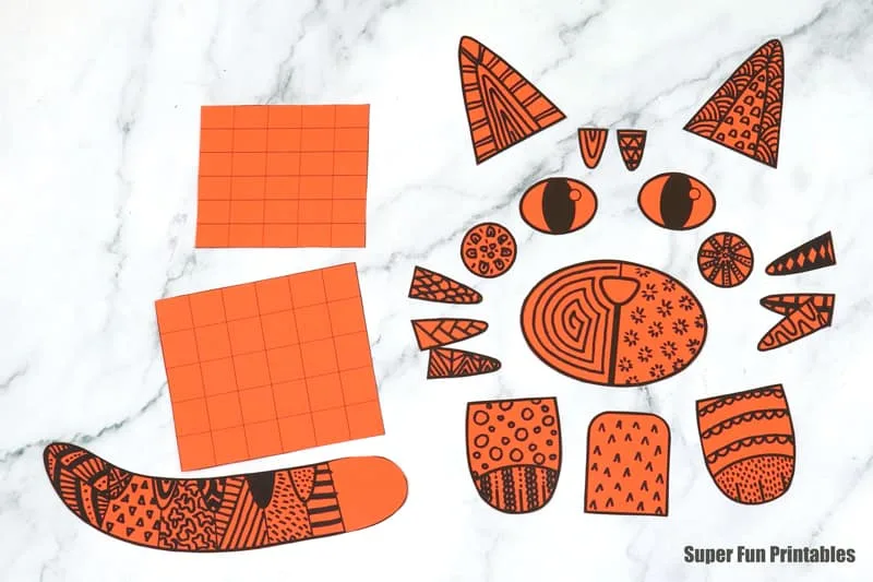 3D doodle cat craft for kids steps