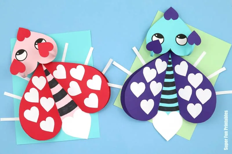 Cute paper love bug craft for kids