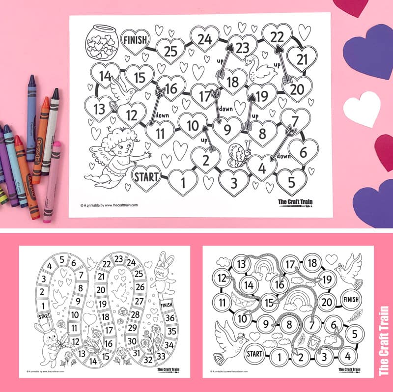 Print and colour Valentines Day Games