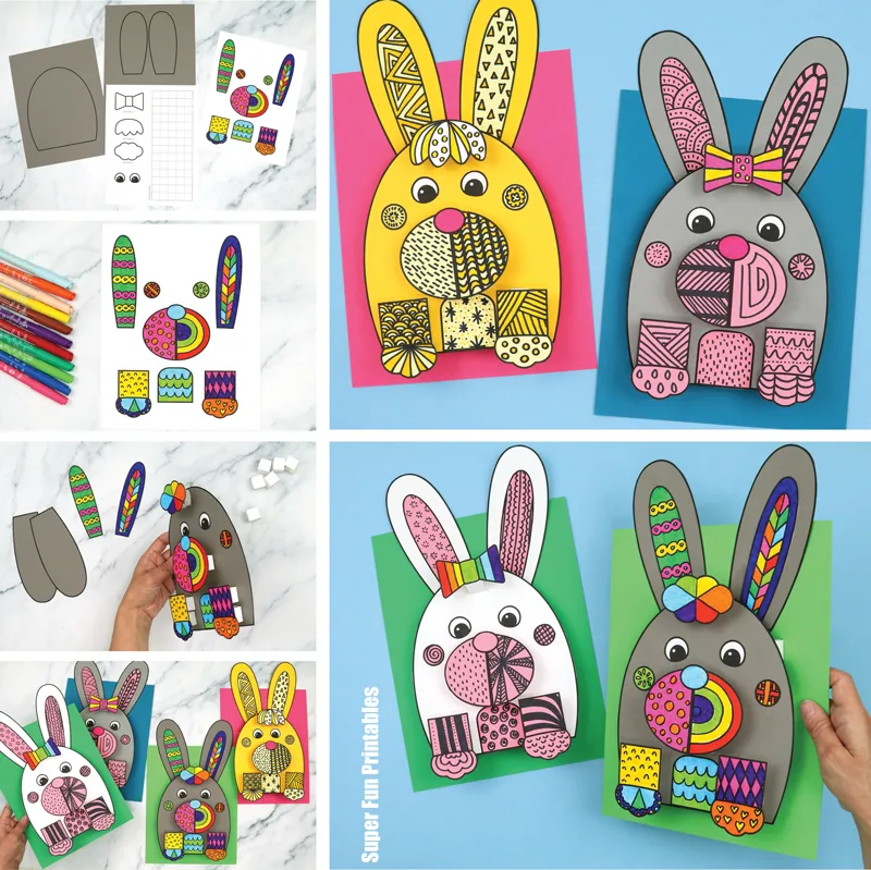 3D doodle art bunny craft for kids