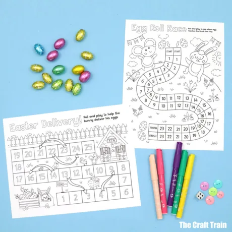 Easter print and colour board games