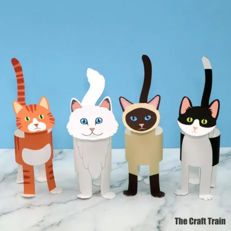 Printable paper cats. Print seven different cats from paper based on popular breeds and mixed breeds. So cute! Meow