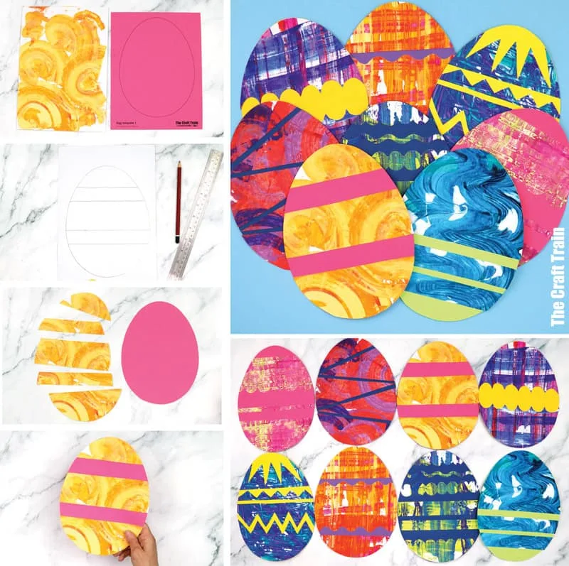 Process art pattern eggs art activity for kids