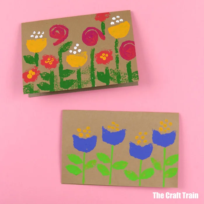 Sponge flower stamp art and gift card idea