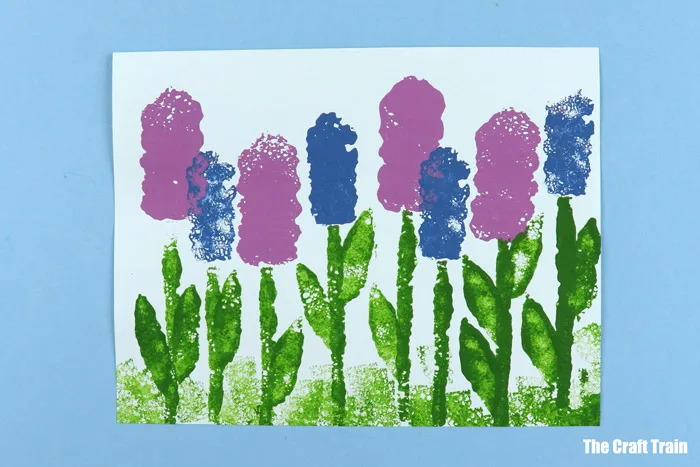 Sponge flower stamp art for kids